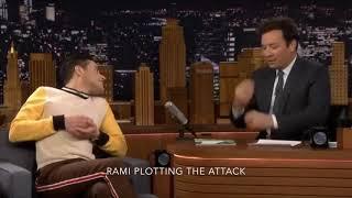 Jimmy Fallon Does Not Like To Be Touched And Rami Malek Knows It.