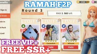 RAMAH F2P!! DAPAT MIHAWK SSR+  & FREE VIP JUGA  OP SAILING KINGDOM | PIRATE KING LEGEND