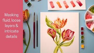 Paint your own parrot tulips: tutorial from start to finish!