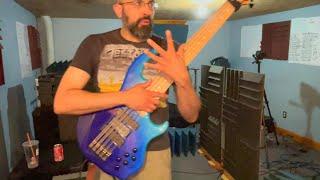 Big bass in the studio 15 string conklin bass guitar 5 notes 3 octaves each check out this monster