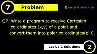 Write a c program to convert Cartesian co-ordinates into Polar Co-ordinates system | EASTER SCIENCE