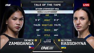 Denice Zamboanga  vs Alyona Rassohyna FULL FIGHT for Interim Atomweight MMA World Championship