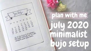 ️ plan with me | july 2020 easy + minimalist bullet journal set up