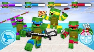 Mikey Became Teenage Mutant Ninja Turtles - Leo, Donnie, Raph and JJ - Maizen Minecraft Animation