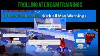 TROLLING AT CREAM TRAININGS || ROBLOX CAFE TROLLING