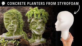 Cool & Easy Concrete Head Planter DIY Project