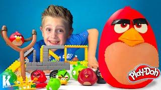 Little Flash Opens Angry Birds Play-Doh Surprise Eggs