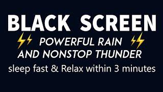 Rain & Thunder Sounds Black Screen with Ocean Waves | White Noise for Sleeping 24 Hours