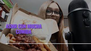 ASMR | COMIENDO PAPAS FRANCESAS CON POLLO QUESO Y TOCINETA  (Te cuento algunas cosas sobre mí)