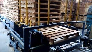 SF wood pallet turning and stacking machine