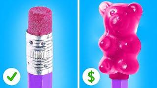 SMART SCHOOL HACKS AND DIY SCHOOL SUPPLY IDEAS || Student Vs Teacher Art Challenge by 123 GO! Like