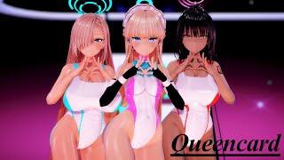 【MMD/ブルーアーカイブ】 (G)I-DLE - Queencard【飛鳥馬トキ/一之瀬アスナ/角楯カリン/4K/60FPS/紳士向け】