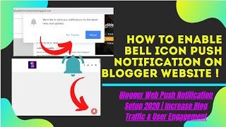 How to enable bell icon push notification on blogger website