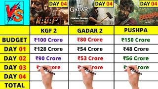 Gadar 2 vs KGF 2 vs Pushpa Box Office Collection Day 4,Gadar 2 Worldwide Box Office Collection Day 4