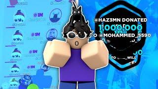 Hazem Donated $27,000,000 ROBUX to an ENTIRE SERVER..