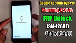 Samsung J2 Core Frp Bypass (SM-J260F) Google Account Bypass Android 8.1.0 Samsung J260F FRP Unlock |