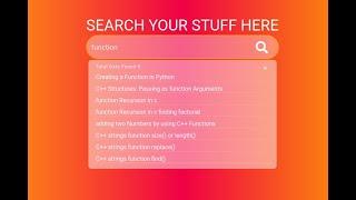 Live Search Engine, HTML, CSS, JavaScript, PHP, full front-end and backend | ajax, async, real time