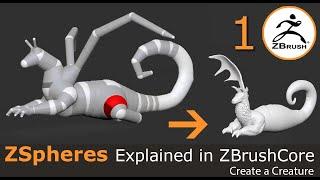 ZSpheres Explained in ZBrushCore: Create a Creature (1/3)