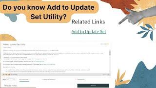 Add to Update Set Utility in ServiceNow #servicenow #servicenowdeveloper