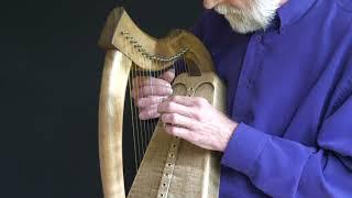 Kilcoy small wire-strung clarsach.  Bill Taylor plays his arrangement of Miss Faw's minuet.