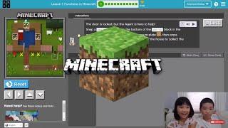 How to Code MINECRAFT in Code.org: Course F Lesson 1: Functions in Minecraft Puzzle 1