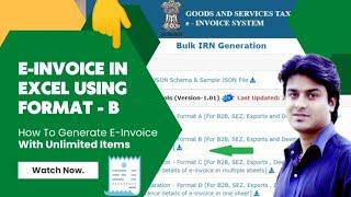 E Invoice in Excel Using Format B | How to make e-Invoice Step by Step Tutorial 2023