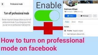 How to turn on professional mode on facebook