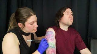 [ASMR Real Person] Tingly Tattoo Arm Drawing on a Client