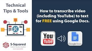 How to transcribe video (including YouTube video) using Google Docs for FREE