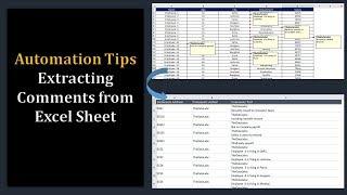 Extracting Comments from Excel Sheet -  VBA Automation Tips