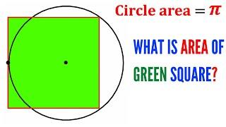 Can you find the area of the Green Square? | Circle | (Step-by-step explanation) | #math #maths