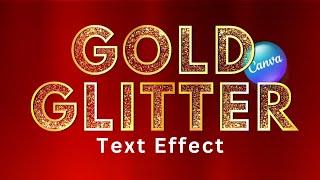 Transparent Gold Glitter Text effect Canva Tutorial Typography Design