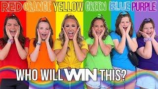 RED  VS ORANGE  VS YELLOW ️ VS GREEN  VS BLUE  VS PURPLE  RAINBOW SHOPPING CHALLENGE