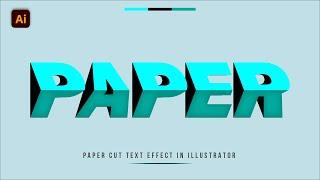 How to Create Paper Cut Text in Illustrator | 3D Text Typography | Typography Design