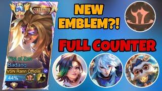 FULL COUNTER BADANG LAGI COBAIN EMBLEM   | TOP GLOBAL BADANG | MOBILE LEGEND!!!