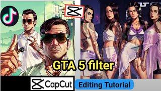 tiktok trending gta v filter video editing | make gta effect in mobile | capcut video editing