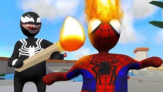 BURNING Tiny Spiderman in New Update - Human Fall Flat Gameplay