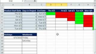 Excel Magic Trick 565: Excel 2010 Daily Gantt Chart