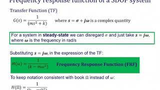 Weblecture 3.4 Frequency Response Function of SDOF Systems