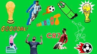 Green screen animated football (soccer) stickers copyright free