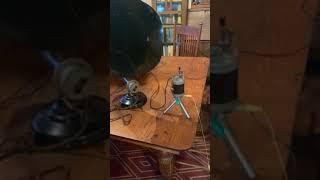 1922 Little Gem Crystal Radio & Magnavox AC-2 Amplifier Driving a Burns Horn Speaker