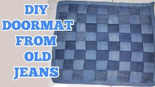 How To Make/DIY a Doormat,Tablemat from Old Denim Jeans.