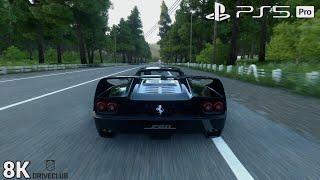 Driveclub: Gameplay on 8K Mode PS5 Pro & Ferrari F50 at Lake Shoji