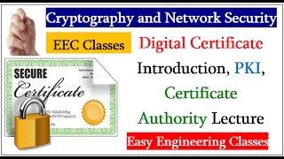 Digital Certificate Introduction, PKI, Certificate Authority Lecture in Hindi