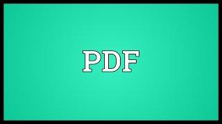 PDF Meaning