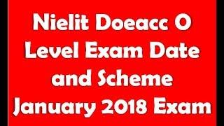 Nielit Doeacc O Level Exam Date and Scheme January 2018 Exam