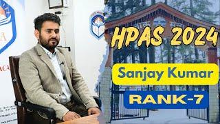 HPAS RESULT RANK-7 SANJAY KUMAR MOCK INTERVIEW #joktaacademy #hpnews #sirmour  #nahannews  #live