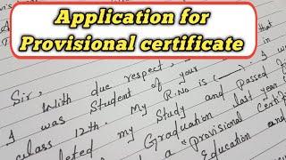 Application for Provisional certificate || Write an Application to the principal for P.certificate