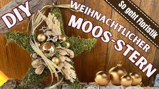 Weihnachts-Dekoidee-DIY: Moos-Stern mit Gold & Naturdeko I Anleitung zum selber machen Adventsdeko