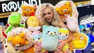 I WON EVERY PRIZE FROM THE CLAW MACHINE!! ROUND 1 ARCADE WINS!